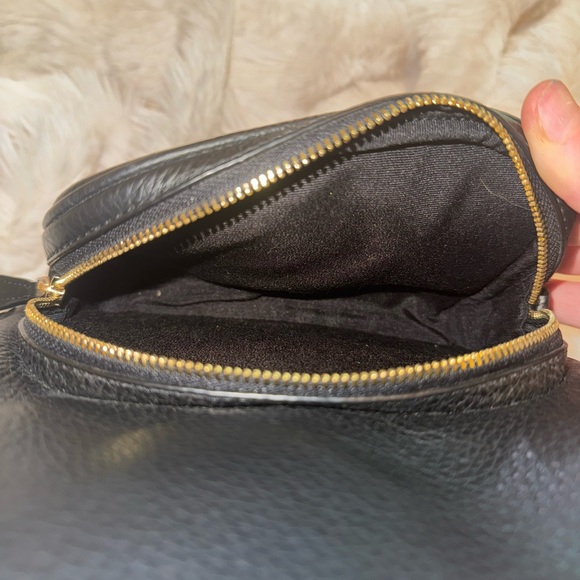 Coach Black Leather Mini Backpack with Gold Details